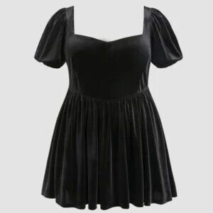 Cider Black Velvet Dress